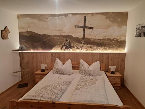 Postel nebo postele na pokoji v ubytování Haus Carmen, Familienfreundliche 4 Edelweiss Ferienwohnung mit TOP Einrichtung