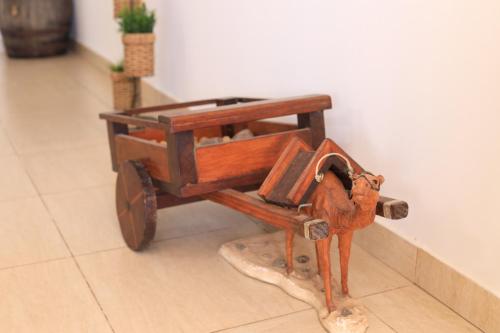 a model of a sewing machine sitting on the floor at Casa Carla in La Vegueta