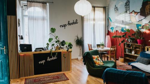 TV a/nebo společenská místnost v ubytování Nap Hostel Pécs