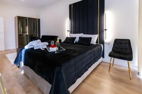 Ένα ή περισσότερα κρεβάτια σε δωμάτιο στο Apartment in Szczecin with Pool and Terrace