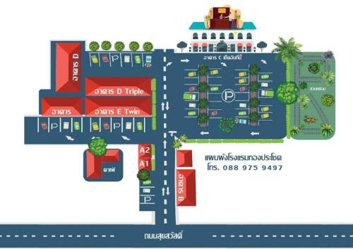 a site plan of a resort at Thong Prachok Hotel in Sakon Nakhon