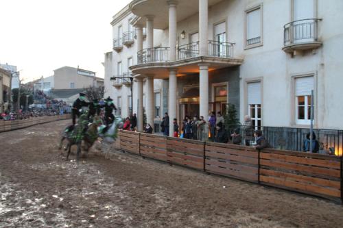 a group of people standing outside of a building at Mariano IV Palace Hotel in Oristano