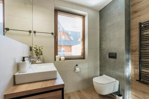 a bathroom with a sink and a toilet at Apres Ski Bachleda - LoftAffair Collection in Zakopane