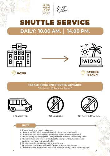 a set of logos and icons for a shuttle service at Sawaddi Patong Resort & Spa by Tolani in Patong Beach