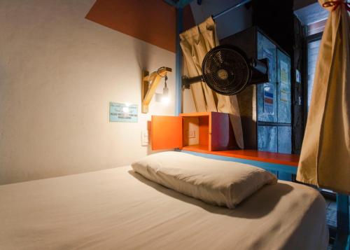 Ένα ή περισσότερα κρεβάτια σε δωμάτιο στο Hostel De Boca en Boca