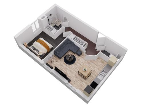 un plan de plancher dans l'établissement LeBailly - Private Parking - Disney 10min - Early Checkin Possible, à Bailly-Romainvilliers