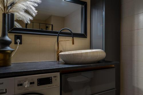 Kuchyň nebo kuchyňský kout v ubytování Pärnu Kesklinna Apartement