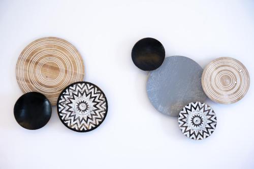 a group of four different types of metals at Leon Luxury Suites in Imerovigli