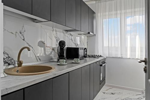 Køkken eller tekøkken på Apartament de lux Moghioros Park