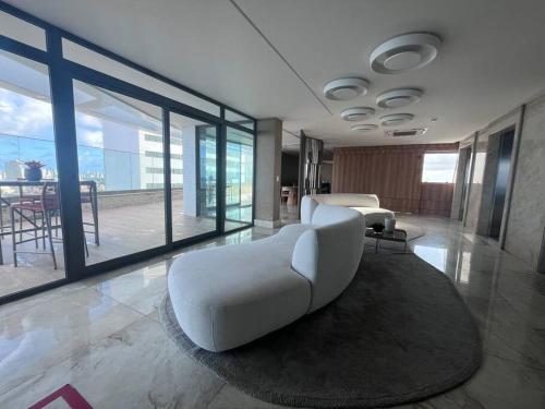 Χώρος καθιστικού στο Flat de Luxo no Parque do Cais