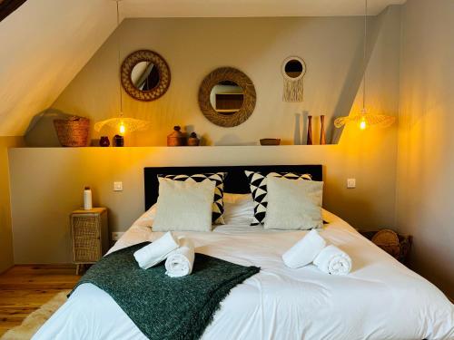 Katil atau katil-katil dalam bilik di De Pastorie Alsemberg B&B