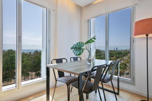 Balkón nebo terasa v ubytování Lugaris Beach Apartments