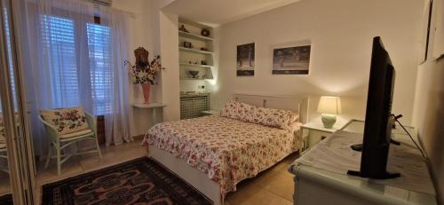 sypialnia z łóżkiem, biurkiem i krzesłem w obiekcie Bristol apartment w mieście Capo dʼOrlando