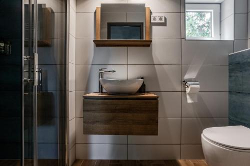 Ένα μπάνιο στο Panoráma Apartman Keszü