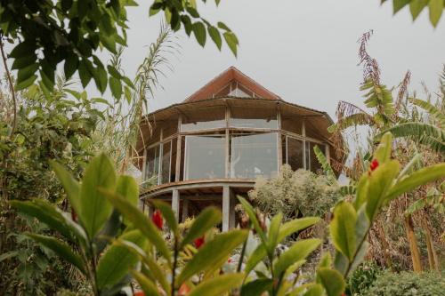a tree house in the middle of a garden at Saasil Retreat in Tzununá