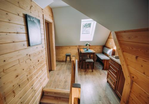 Kuchyň nebo kuchyňský kout v ubytování Apartamenty Aleksandra