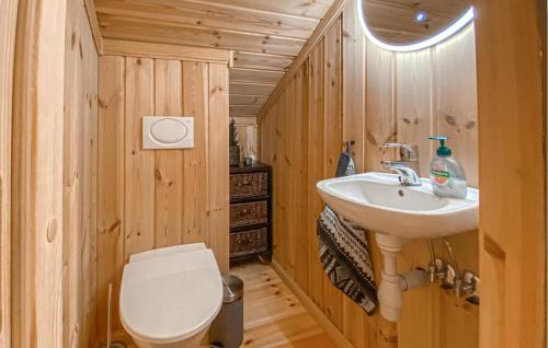a bathroom with a toilet and a sink at 4 Bedroom Gorgeous Home In Bjorli in Bjorli
