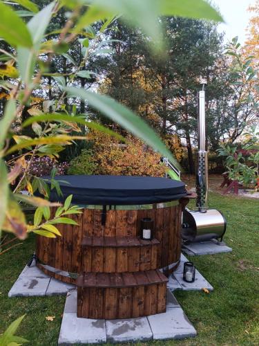 Ein Garten an der Unterkunft Domek drewniany Wiakówka