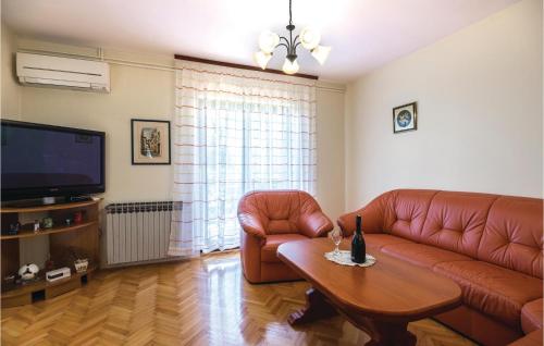 Televízia a/alebo spoločenská miestnosť v ubytovaní Nice Apartment In Veprinac With Wifi