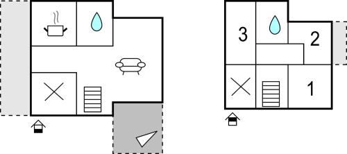 a block diagram of a bathroom with three different arrows at Awesome Home In Vitorchiano With Wifi in Vitorchiano