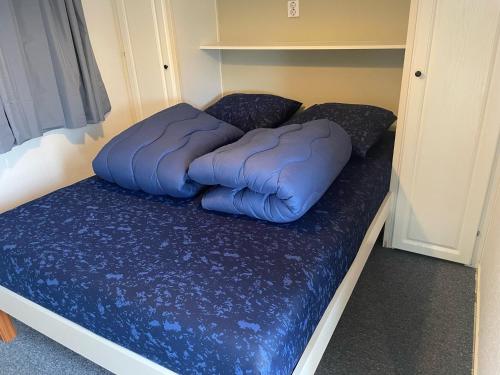 a bed with two pillows on it in a room at NV 10 - Beach Resort Nieuwvliet Bad in Nieuwvliet