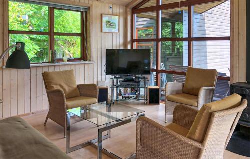 Μια τηλεόραση ή/και κέντρο ψυχαγωγίας στο Holiday Home Ristinge Vejle Ejerlaug Humble I