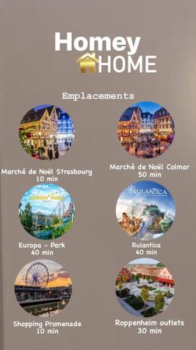 a flyer for a home store with pictures of houses at HomeyHome Strasbourg in Schiltigheim