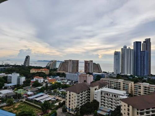 an aerial view of a city with tall buildings at LumpiniC17 in North Pattaya