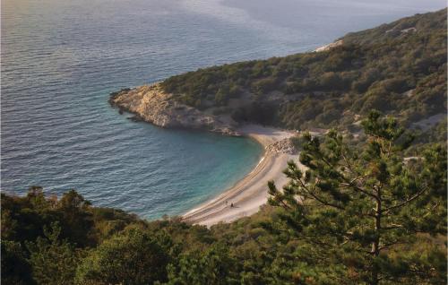 a view of a beach with trees and the ocean at Cozy Home In Miholascica With Wifi in Miholašćica