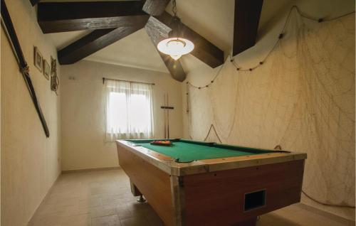 einen Billardtisch in einem Zimmer mit einer Decke in der Unterkunft 4 Bedroom Awesome Home In Labin in Labin
