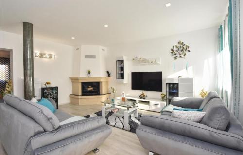 Μια τηλεόραση ή/και κέντρο ψυχαγωγίας στο Pet Friendly Home In Karakasica