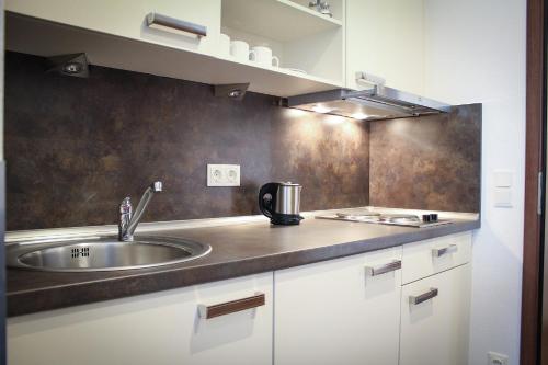 Kuchyň nebo kuchyňský kout v ubytování Hotel Rosenhof Garni