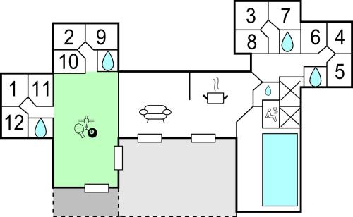 a block diagram of a house at Gorgeous Home In Frederiksværk in Frederiksværk