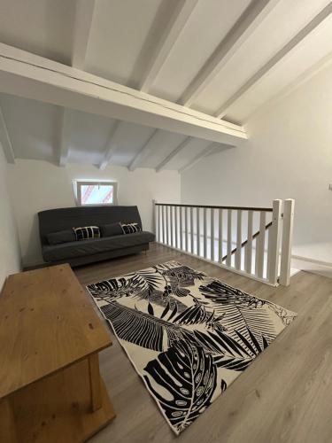 Χώρος καθιστικού στο Appartement dans résidence avec piscine et plage privées