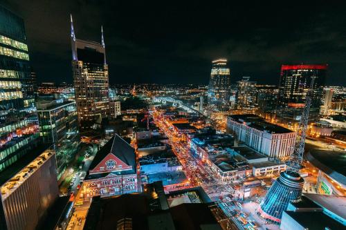 a view of a city at night with lights at Colonial Manor in Spring Hill
