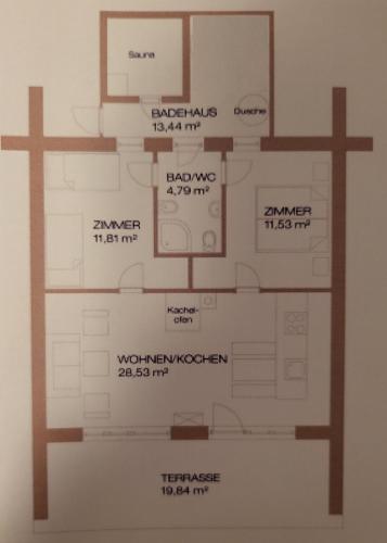Κάτοψη του Holztraum Chalet mit Sauna