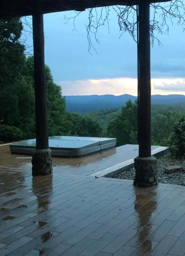 a view of a swimming pool on a roof at Trinity Lodge in Ferguson