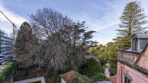 a view of a river from a building at Giant Smart Room, Hot tub, PS5, in Historical Sintra Center inside 17th century Palace - Sintra WOW in Sintra