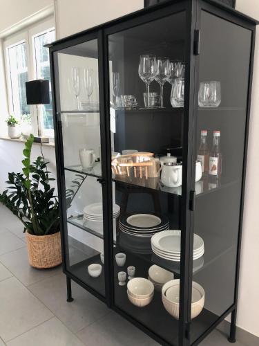 Η κουζίνα ή μικρή κουζίνα στο Stilvolle Wohnung für bis zu 5 Personen - mit riesiger Dachterrasse
