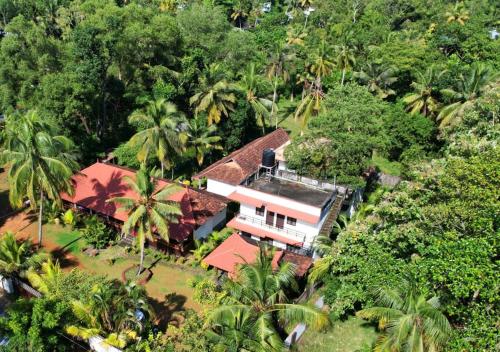 an aerial view of a house in the jungle at Rithu Beach Villa in Alleppey