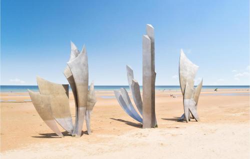 a group of metal sculptures on a beach at Awesome Home In Colombieres With Wifi in Colombières