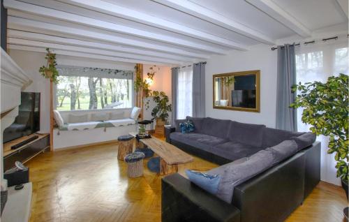 a living room with a couch and a table at Nice Home In Cléon D' Andran in Cléon-dʼAndran