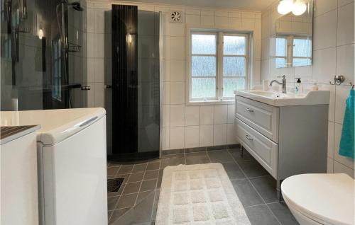 Bilik mandi di 3 Bedroom Gorgeous Home In Överlida