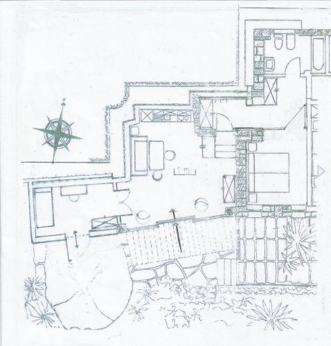 a drawing of a plan of a garden at Barony Le Pergole holiday apartments Lugano in Lugano