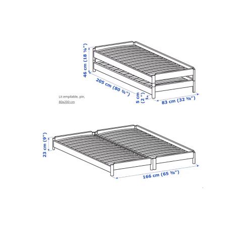 a drawing of a bed frame and a diagram at St-Quentin-en-Yvelines Plusieurs appartements avec parking in Trappes