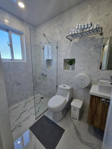 Koupelna v ubytování Hotel Gutz
