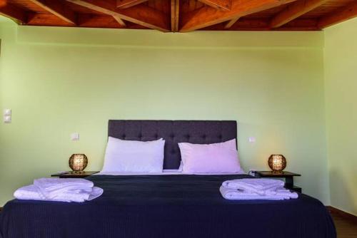 Ένα ή περισσότερα κρεβάτια σε δωμάτιο στο Trapezaki Seaview Apartmens Anemoni