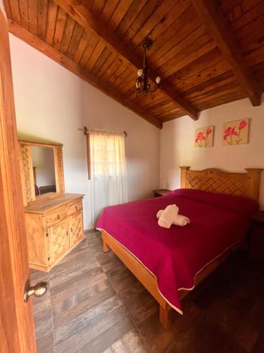 Cabañas Cumbres de Aguacatitlaにあるベッド