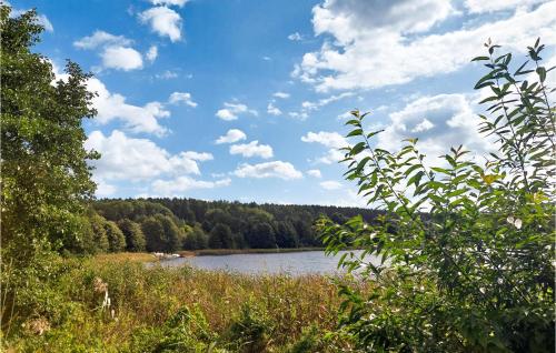 a view of a lake with trees in the background at 3 Bedroom Lovely Apartment In Wiselka in Wisełka