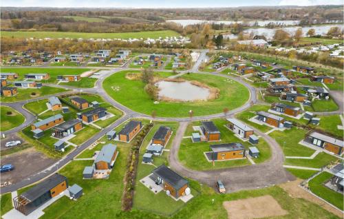 an aerial view of a village with houses at Chalet 21 Am See in Süsel